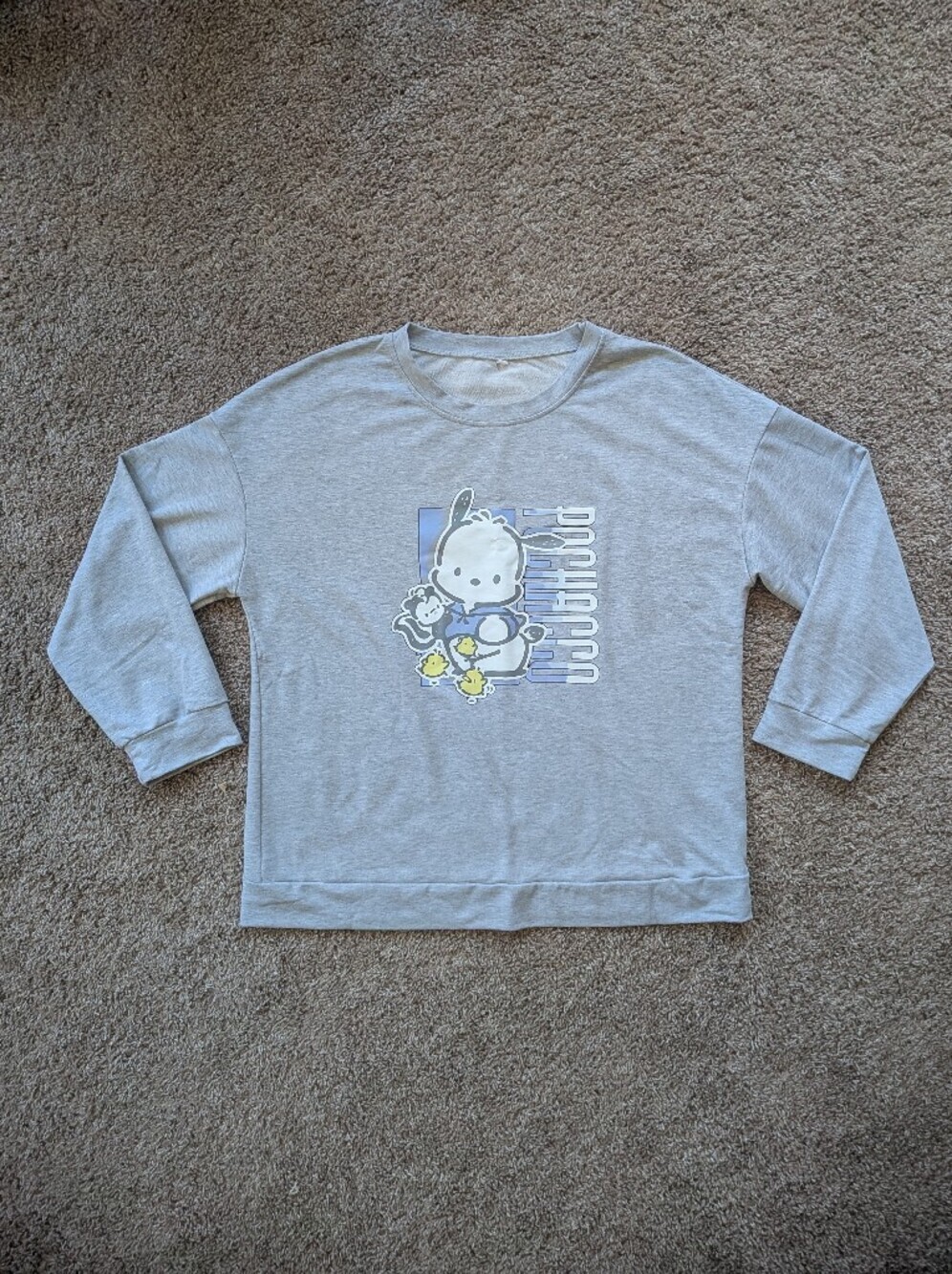 Sanrio Pochacco Light Gray Sweatshirt Women's XXL